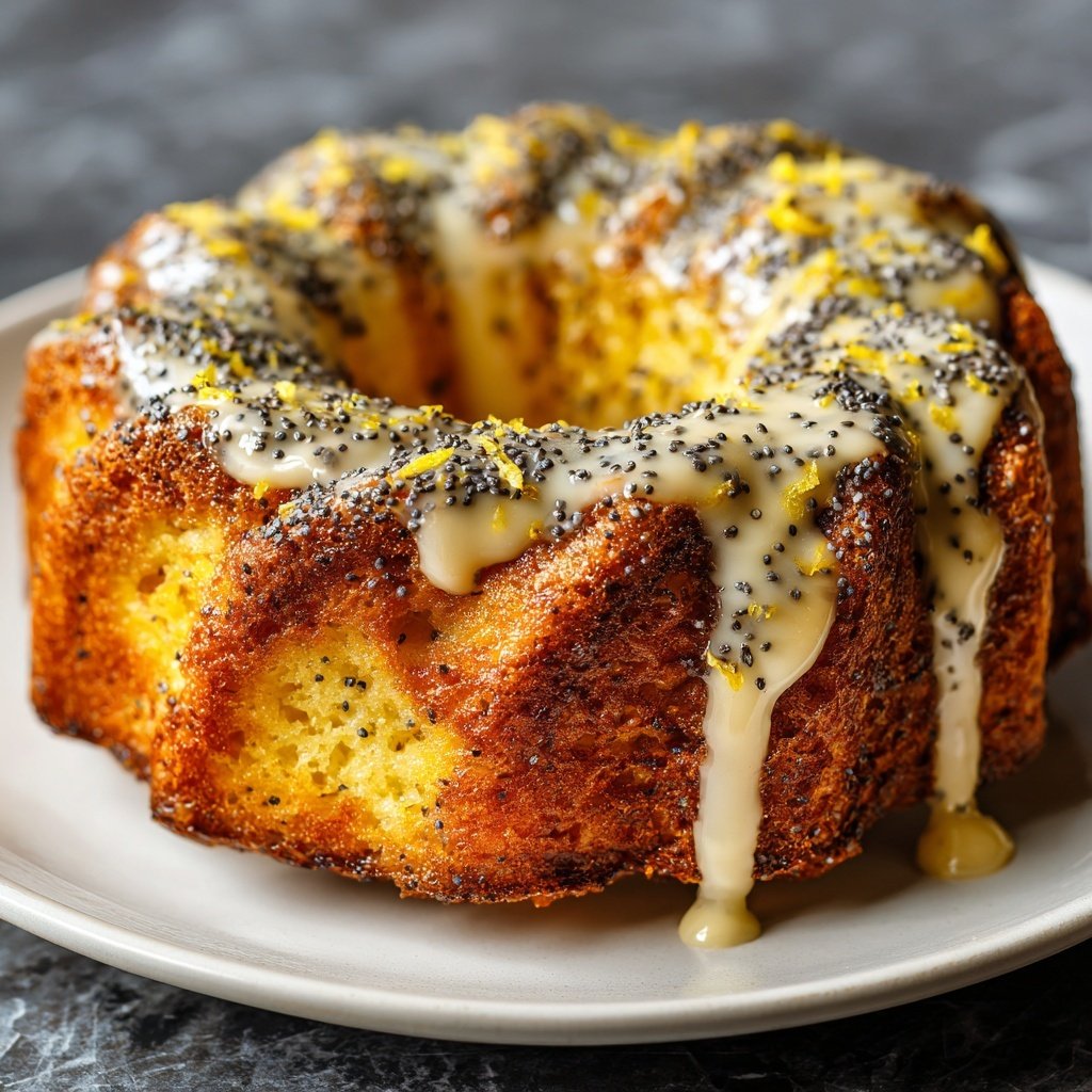 Zitronenkuchen mit Mohn