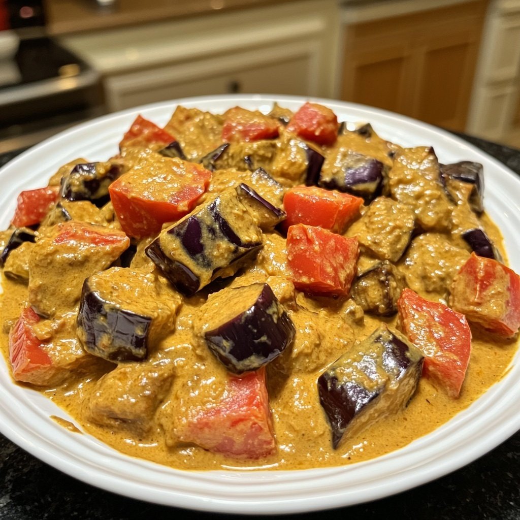 Curry mit Aubergine und Tomaten