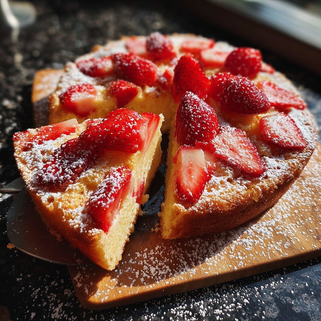 Erdbeerkuchen Mit Puderzucker