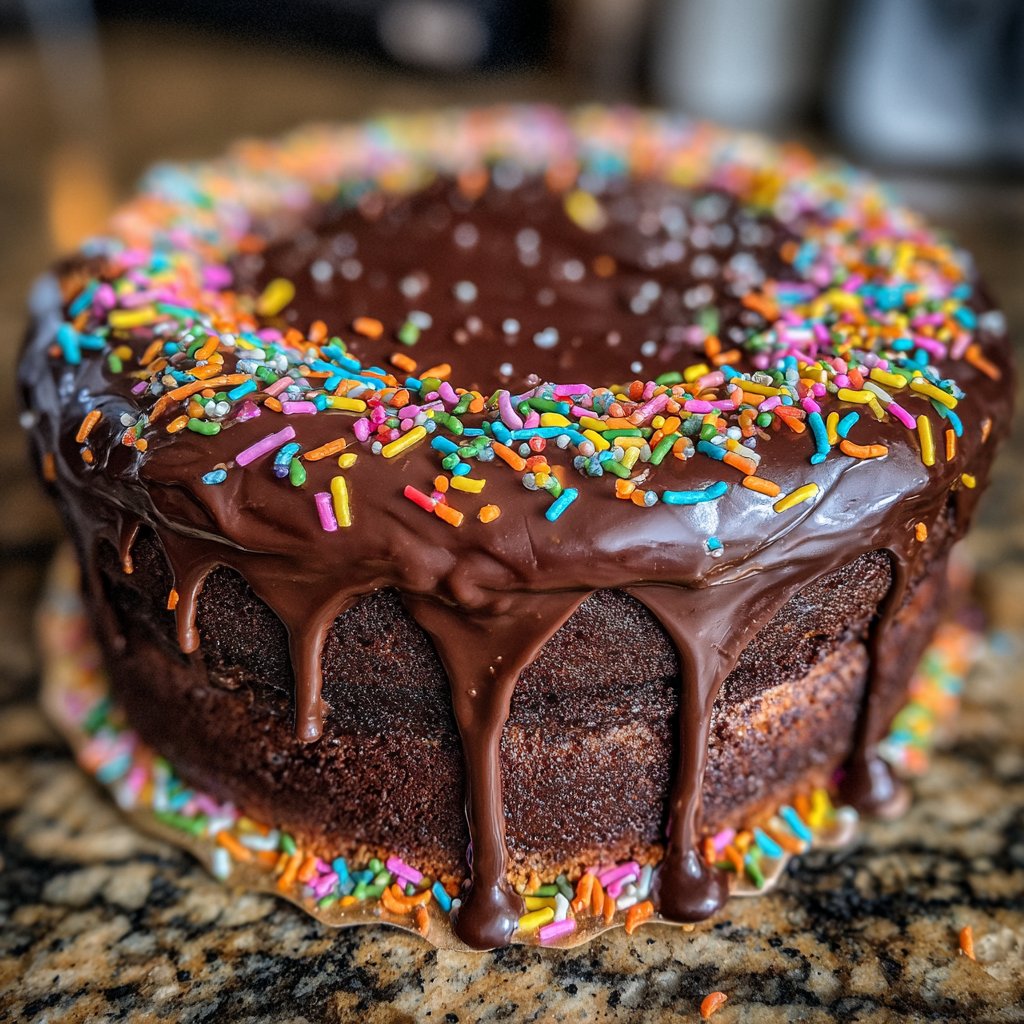 Geburtstagskuchen mit Schokoglasur