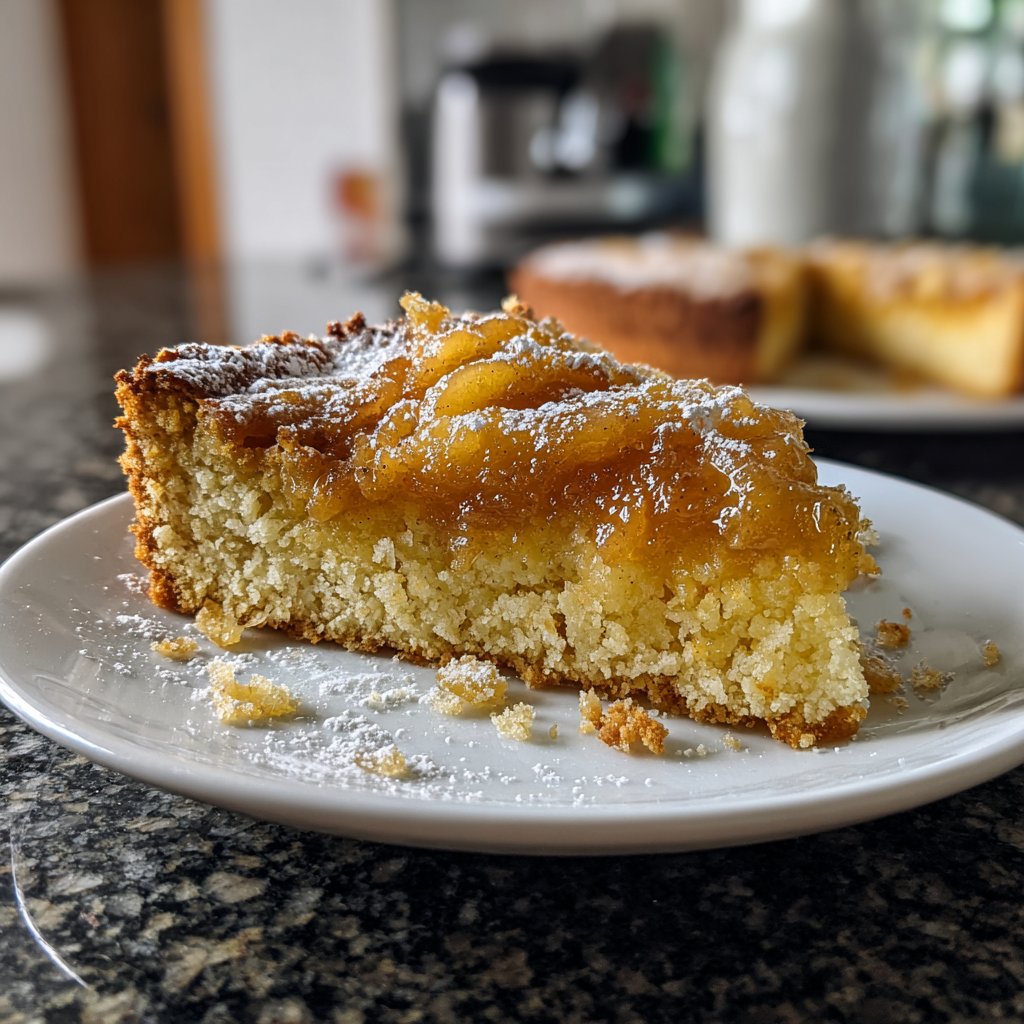Blechkuchen mit Apfelkompott