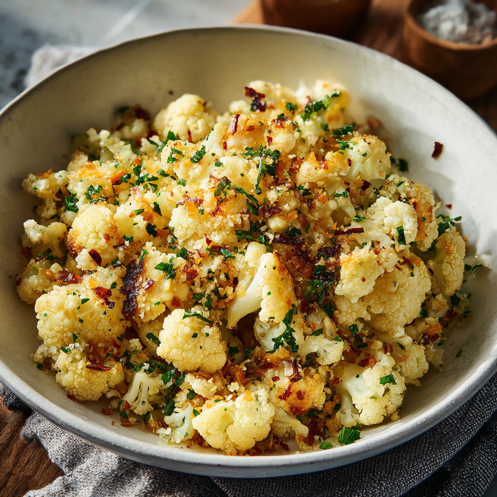 Blumenkohl mit Knoblauch und Zitrone