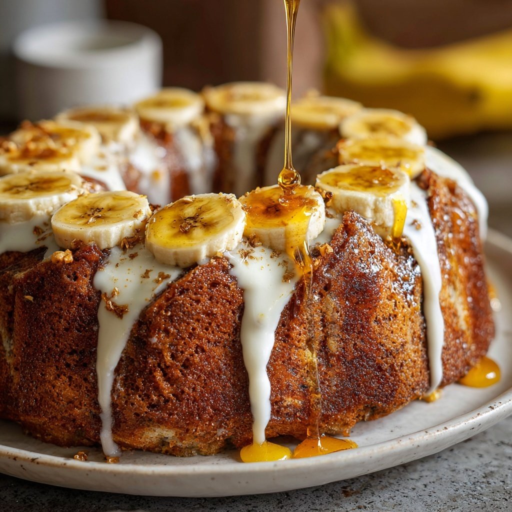 Bananenkuchen mit Joghurt und Honig