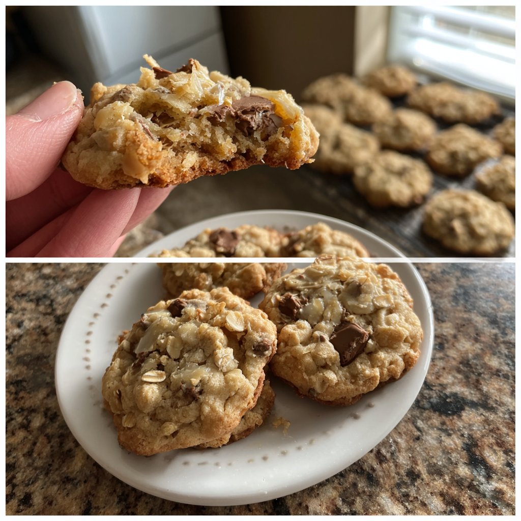 Cookies mit Haferflocken und Schokostückchen